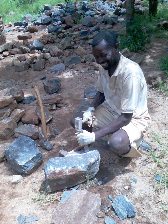 Preparation of stones to form window arches