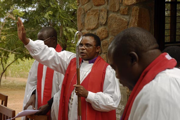 +Jacob Chimeledya gives his Final Blessing as the Work of St. Luke's Chapel begins a New Era