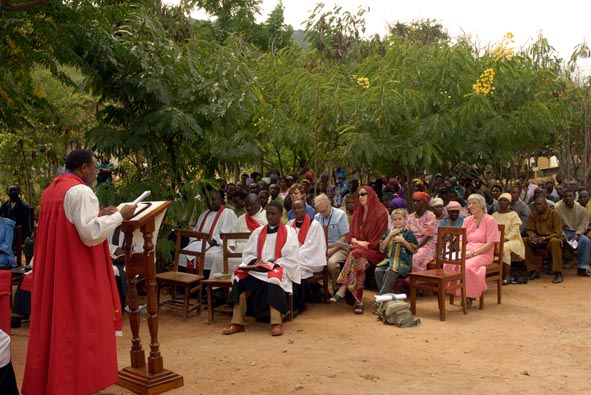 The Assembled Congregation listen to +Jacob Chimeledya Preach about St. Luke